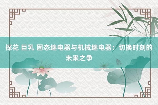探花 巨乳 固态继电器与机械继电器：切换时刻的未来之争
