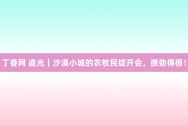 丁香网 追光｜沙漠小城的农牧民绽开会，攒劲得很！
