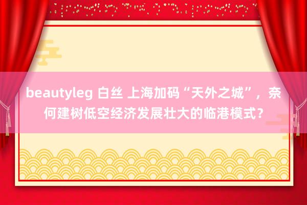 beautyleg 白丝 上海加码“天外之城”，奈何建树低空经济发展壮大的临港模式？