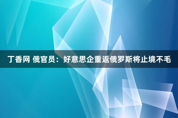 丁香网 俄官员：好意思企重返俄罗斯将止境不毛